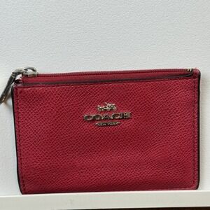 Vintage Coach Red Pebbled‎ Leather Coin Key Case